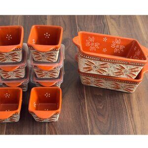*NEW* 16X Temptations Bakeware/Stoneware Old World Basket Weave {Pumpkin Spice}